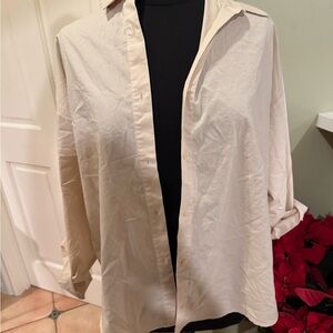 Express Ivory Button-Up Blouse